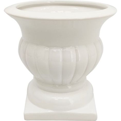 Vimin Box Coppetta Stile Romano Ceramica D 12,5 Cm H 9 Cm Bianco