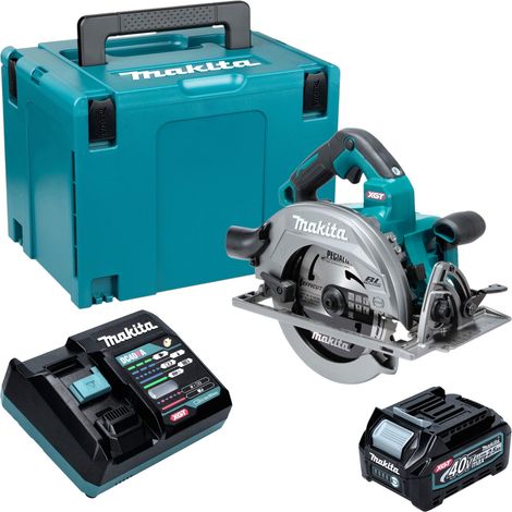 Sierra circular a batería Makita HS 003 GD101 de 40 V máx., 190 mm, sin escobillas + 1 batería de 2,5 Ah + cargador + maletín Makpac (1/5)