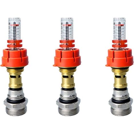 Lot de 3 débitmètres collecteurs de chauffage au sol pour régulateur d'eau DN25 (1/4)