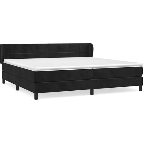 Maison Exclusive - Giroletto a Molle con Materasso Nero 200x200 cm in Velluto