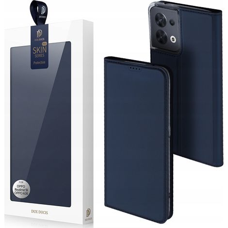 Dux Ducis Skin Pro Custodia per Oppo Reno 8 con portafoglio a libro, porta carte e supporto, colore blu (1/5)