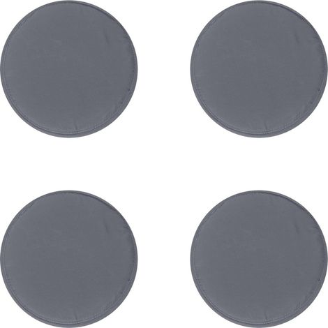 Set of 4 Round Chair Cushions, 30 cm, Washable Chair Cushions, Non-Slip and Comfortable, for Indoor and Outdoor Use, Dark Grey (1/5)