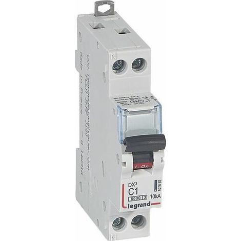 Disjoncteur DX³6000 10kA arrivée haute et départ bas à vis U+N 230V - 1A - courbe C - 1 module - LEGRAND