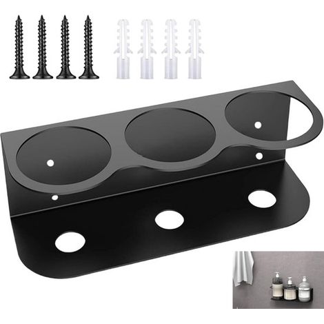 Estante multifuncional para botellas de spray, Estante de almacenamiento para latas de aerosol, para garaje, Negro, 31,5 × 9,5 × 10 cm (1/5)
