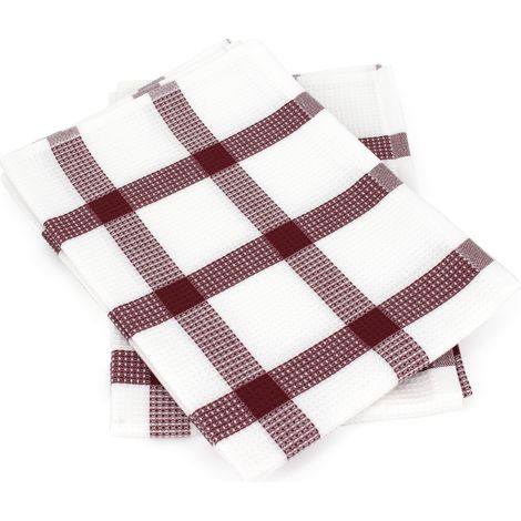 Lot de 2 torchons cuisine toile CHECKS 50x70 cm (1/5)