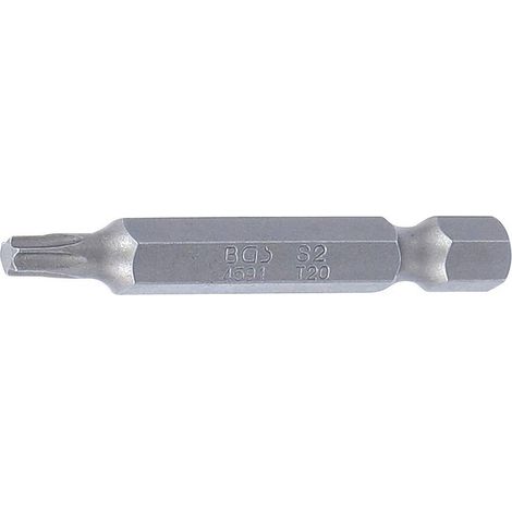 Embout Torx T20 50 mm - 6,3 mm (1/4) Profil T - Précision et Durabilité, Acier, Zones Difficiles - D-Work