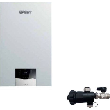 Vaillant Caldaia a Condensazione Vaillant EcoTEC Plus VMI 30 CS/1-5 con Bollitore Metano/Gpl + Kit Scarico Fumi e Defangatore KIT COASSIALE