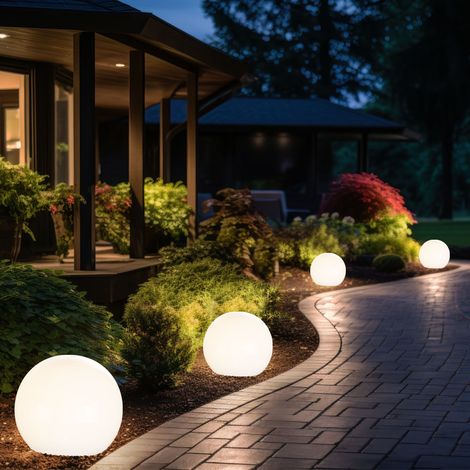 Solarleuchte Kugel Garten Kugelleuchte Solar 10 cm LED Gartendeko Solarkugel für Außen klein, Leuchtdauer ca. 6-8 Stunden, H 38 cm, 4er Set (1/5)