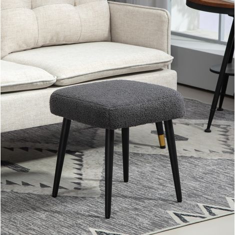 Sitzhocker quadratisch 42x42x47 cm Dunkelgrau Polyester OKMYHOME (1/4)