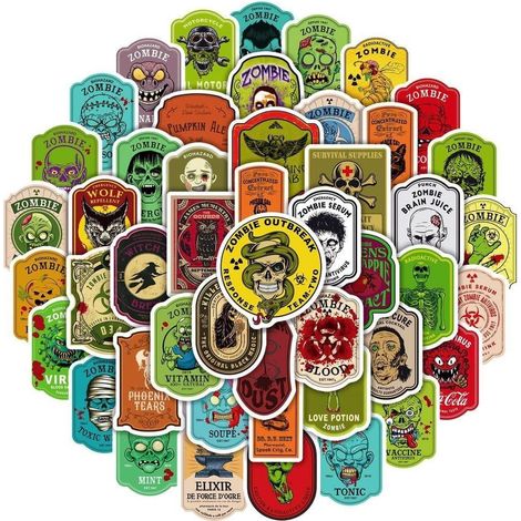 Stickers - horror - 50 pcs