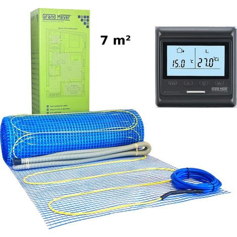 Kit de calefacción por suelo radiante 7 m² 170 W/m² + HW800 termostato programable