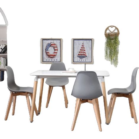 Ensemble de table à manger, chaises ergonomiques, design moderne, Ensembles de table gris (1/2)