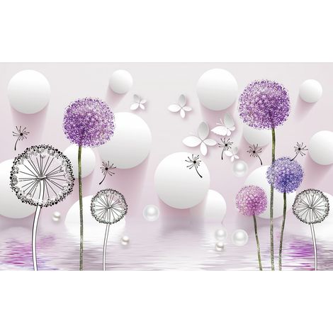 Papier peint panoramique Enfants - Pissenlits Effet 3D - 130 cm x 81 cm (1/2)