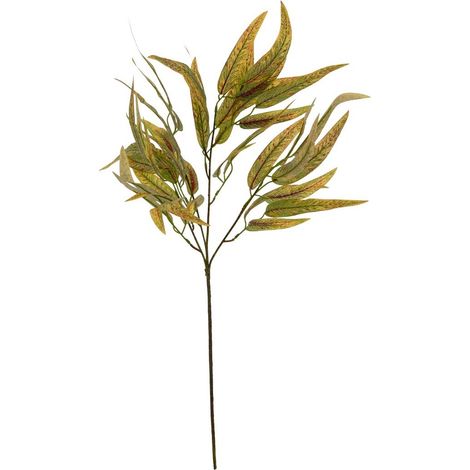 Variegated Long Leaf Eucalyptus Spray Artificial Flower - Plastic - L75 x W75 x H75 cm - Green