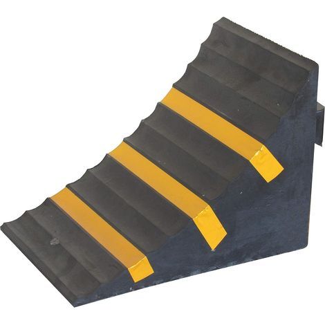Radkeil aus Gummi, hochbelastbar, schwarz-gelb, Abmessungen 25 cm x 1