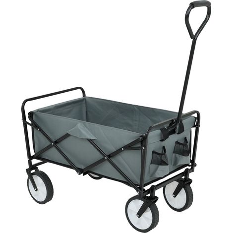 Carrito de playa plegable TYRS con ruedas de plástico, capacidad máxima de carga de 110 kg, en color Gris (1/5)