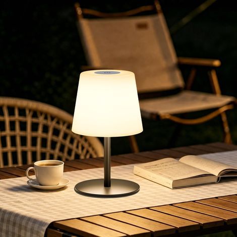 Lampe de Chevet Sans Fil Tactile, Lampe de Table LED Rechargeable USB-C, Batterie 4500 mAh, Luminosité Réglable, 3 Couleurs, Lampe Portable pour Chambre, Salon, Extérieur (Noir, 1 Pièce) [Classe énerg