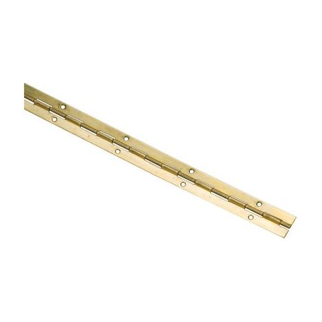 Charnière piano à nœud roulé percée fraisée dimension 1980x25mm acier laitonné MONIN J542470