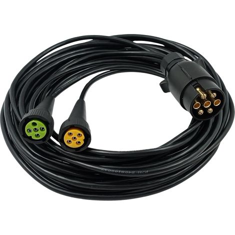 Cable de remolque, 7 pines, 5 m, con conexión de bayoneta, juego de cables, precableado, para remolque, camión, coche, negro
