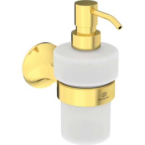 Ideal Standard La Dolce Vita - Distributeur de savon avec support, verre/or brossé T5510A2 (1/3)