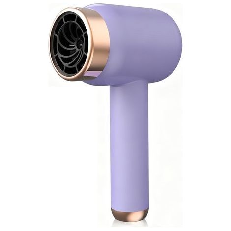 Hair dryer - Portable hair dryer - Cordless hair styling tool - Compact three-speed hair dryer - For hotel and vacation use - Business travel - Hiking - Sports - Student dorms - Beach - Purple