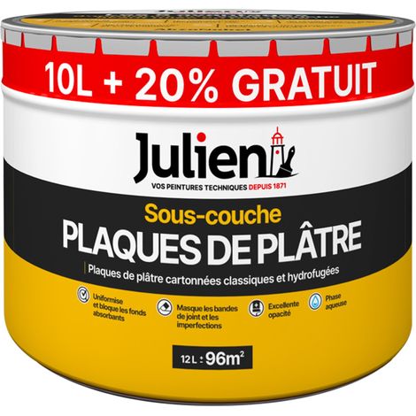 Sous-Couche Pour Plaques De Plâtre Cartonnées - aspect Mat Blanc 12L - Julien