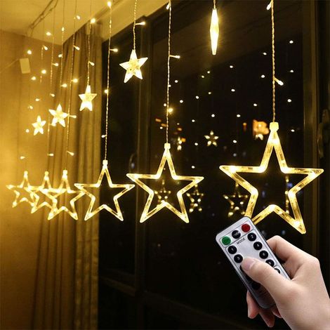 Warmweiße Weihnachtsstern-Lichterketten für Fenster, LED-Lichterketten für den Innenbereich