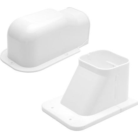 Raccord mural, couvercle de protection pour rainure de tuyau, cache de tuyau décoratif en PVC pour passage mural, climatisation, raccord mural de climatisation, kit de couverture de ligne (1/5)