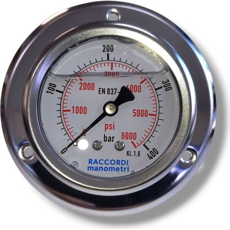 Rückseitiges Manometer 400 bar 63 Gewinde 1/4" (1/4)