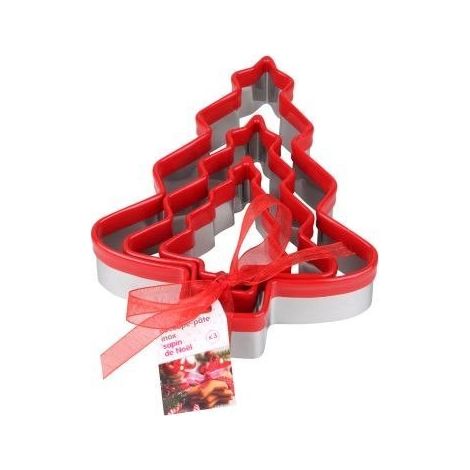 Emporte-pièce sapin inox rouge x3 - Tala
