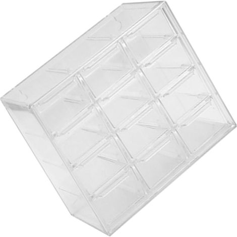 Boîte de rangement à compartiments en plastique transparent anti-poussière pour bijoux, colliers et loisirs créatifs (12 compartiments)
