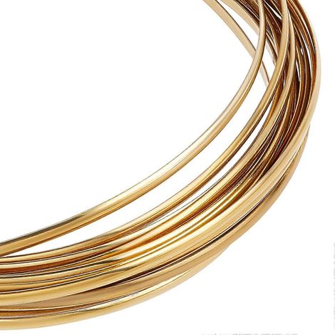 Fil de cuivre demi-rond de calibre 18, 5 mètres (16,5 pieds), fil de laiton jaune de 3 mm de large pour la création de bijoux et de bijoux. (1/5)