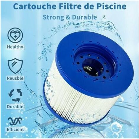 Filtre Spa Infinite a Visser, Cartouche Filtre à Vis pour Spa Gonflable Pas De Vis 60mm, Cartouche Filtre pour Spa, Compatible pour Cosy Spa, Clever Spa et de Plus 4 pièces (1/5)