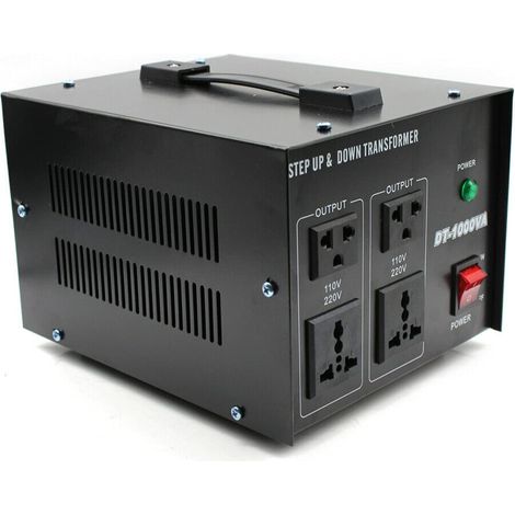 Convertisseur de tension 220 V - 110 V - 1000 W - Convertisseur de tension noir pour appareils électriques avec une tension de 110/220 V CA (1/5)