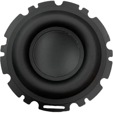 Zuverlässiger 4,5-Zoll-Mitteltöner/Basslautsprecher (50 W) mit breiter Gummisicke für verbesserte Klangwiedergabe. Außendurchmesser: 14 cm. (1/5)