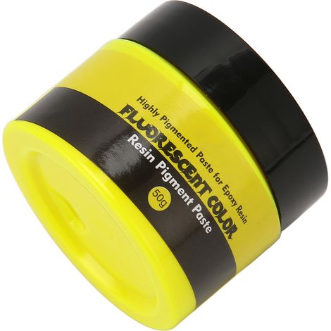 Pigment pour résine époxy 50 g, haute saturation, colorant liquide facile à utiliser, idéal pour les projets artistiques et artisanaux de bricolage afin de créer un jaune fluorescent. (1/5)
