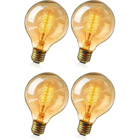Ampoule Vintage G80 - E27 - 4 W - Lumière Chaude 220 V - Verre Ambre - Pour Décoration Rétro Café Bar Salon - 2 Pièces (1/5)