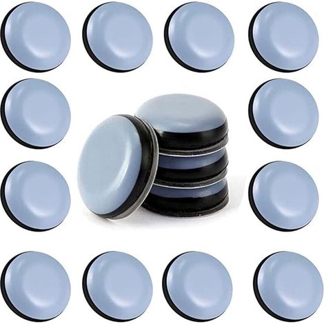 24pcs Téflon Meubles Planeurs 25 mm (Rond) - Planeurs pour Meubles - Planeur PTFE Planeur Meubles Plaquettes de Téflon Adhésive de Meubles des Plaquettes de Président Canapé-Table de Bureau (1/4)