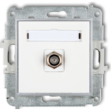 1 prise d'antenne sans cadre Karlik Mini, couleur blanc/argent (1/2)