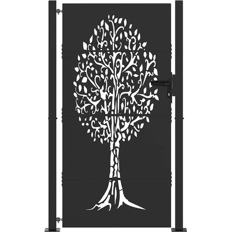 Maison Exclusive - Cancello da giardino con blocco Nero 110 x 180 cm