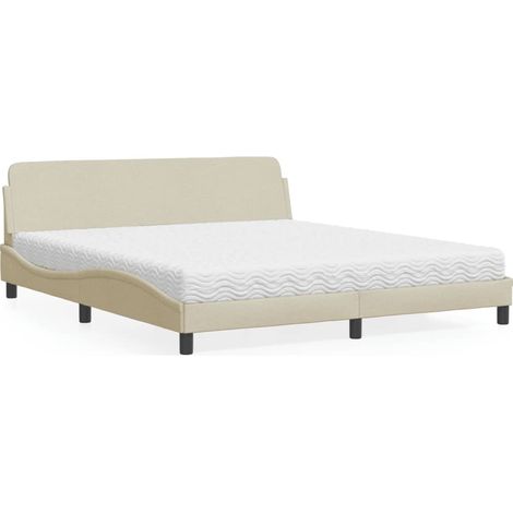 Bett mit Matratze "Dover" Creme 180x200 cm Stoff (1/5)