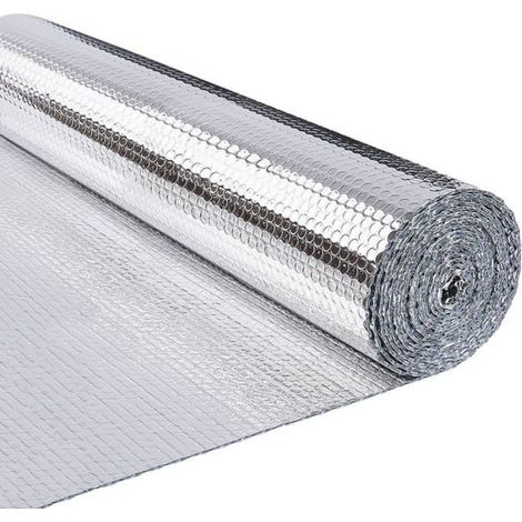 ® Isolant thermique à bulles double face en film aluminisé - 1,22x10m - réflecteur radiateur - protéger contre le froid (1/5)
