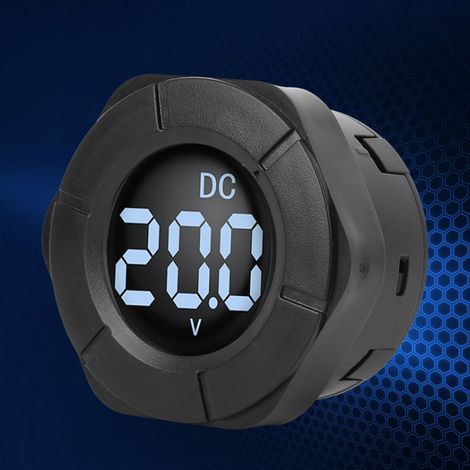 Voltmètre numérique LCD rond DC 0-300V, testeur de tension voiture, moniteur voltmètre auto, indicateur de batterie 12V/24V, jauge précise. (1/5)