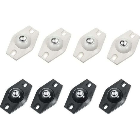 8 pièces de roulettes pivotantes adhésives à 360 degrés, mini roulettes en acier, adaptées aux boîtes de rangement, petits meubles, poubelles (1/4)