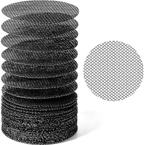 Lot de 100 grilles de Drainage pour Trou de Pot de Fleur, 5 cm de Maille Fine Noire pour éviter la Perte de Terre, pour Jardin et Plantes en Pot extérieures (1/5)