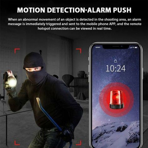 Mini Caméra Espion, Securite Camera 4K HD WiFi Résolution Réglable Caméra de Surveillance avec Vision Nocturne et Détection (1/5)