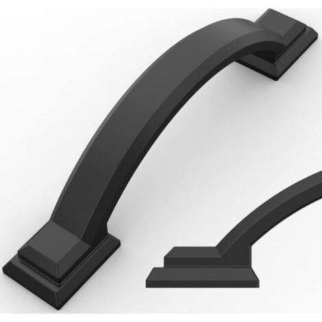 Poignées de meubles simples - conviennent aux armoires, penderies, placards, tiroirs, coiffeuses - lot de 2, noires, 11,1 cm (1/4)