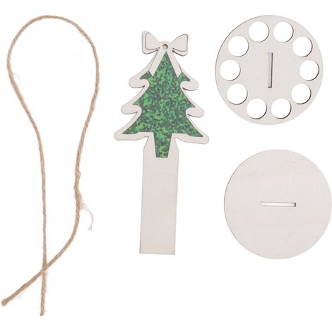 Lot porte-billets en bois de Noël, ornement unique pour gâteau d'argent, décoration DIY pour sapin de Noël (1/5)