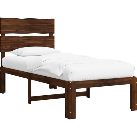 Letto Singolo con Testiera ROSTOCK Marrone Scuro 100 x 200 cm vidaXL (1/5)