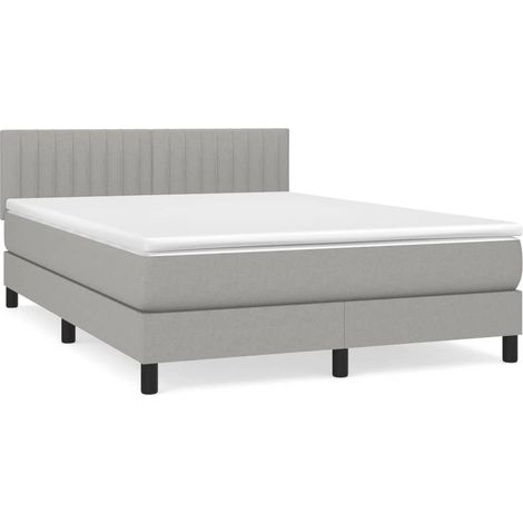Maison Exclusive - Giroletto a Molle con Materasso Grigio Chiaro 140x190cm Tessuto